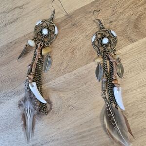 Artisan Feather Dreamcatcher Earrings
